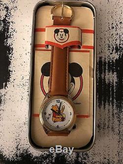 Rare Disney Winnie L'ourson Watch Bees Vintage Bande De Cuir