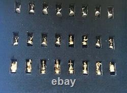 Rare Disney Winnie Le Pooh Pewter Chess Set + Marble Board