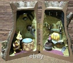 Rare Disney Winnie Le Pooh Porte-clés Boîte Lapin Maison Figurine Déclassé