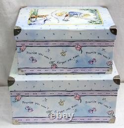 Rare ! Ensemble de 2 boîtes de rangement imbriquées Classic Pooh : Ensemble, ils ont touché le ciel.