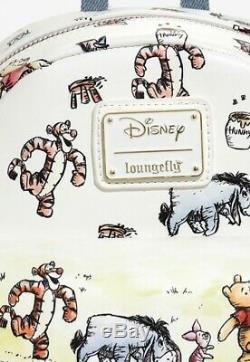 Rare! Nouveau Avec Les Étiquettes! Disney Loungefly Classique Pooh Mini Sac À Dos! Mignonne
