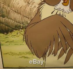 Rare Originale 1966 Winnie L'ourson Owl Walt Disney Animation Production Cel