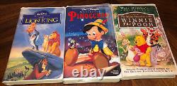 Rare VHS de collection Walt Disney Le Roi Lion, Pinocchio, Winnie l'Ourson