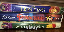Rare VHS de collection Walt Disney Le Roi Lion, Pinocchio, Winnie l'Ourson