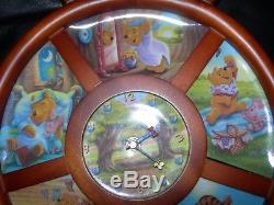 Rare Vintage Winnie The Pooh 6 Plaques De Collection Avec Numéro De Série Sur L'horloge Murale