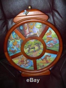 Rare Vintage Winnie The Pooh 6 Plaques De Collection Avec Numéro De Série Sur L'horloge Murale