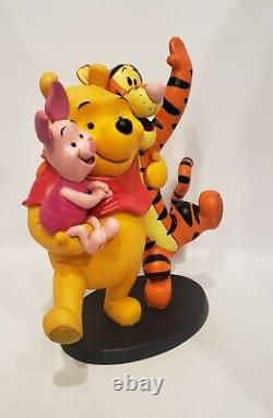 Rare Winnie Le Pooh Avec Tigger Et Piglet Dancing Statue Pré-propriété