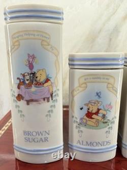 Rare ensemble de 4 boîtes de rangement en porcelaine Lenox Disney Winnie l’Ourson pour garde-manger