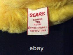 Rayons! Avec Tag Error! Vieux Walt Disney Sears Winnie L'ours En Peluche Pooh