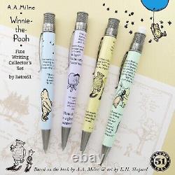 Retro 51 Winnie-the-pooh Rollerballpens And Pencil Set -nouveau! Scellé! C'est Un Beau Cadeau.