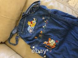 Robe salopette en denim Disney Catalog Winnie l’Ourson, Bourriquet, Tigrou, taille M