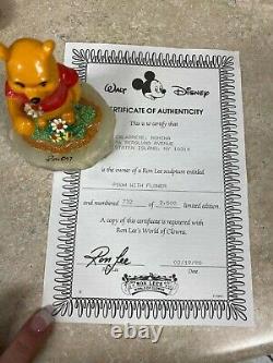 Ron Lee Winnie The Pooh Disney #732/2500 Pooh Avec Statue De Fleurs