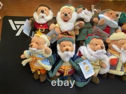 Set de 12 Peluches Winnie l'Ourson 12 Jours de Noël avec Épingles Correspondantes