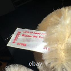 Steiff 355004 Ours en peluche musical Winnie l'Ourson Édition limitée 2000 De 2016 RARE