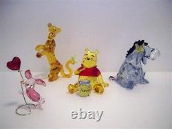 Swarovski Disney Winnie L’ourson 4 Pc Jeu De Couleur Pooh Eeyore Tigger Porcelet Bnib