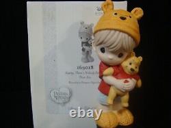 T Precious Moments-disney-boy/girl Withwinnie The Pooh Doll/ears/hat-rare Set Of 2