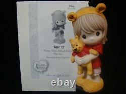 T Precious Moments-disney-boy/girl Withwinnie The Pooh Doll/ears/hat-rare Set Of 2