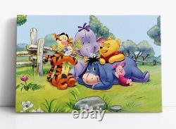 To translate the title 'Winnie The Pooh Framed Canvas Wall Art Print Decor Tigger Eyore Piglet Pooh' into French, it would be:

'Tableau mural en toile encadrée Winnie l'Ourson Décoration Imprimée Tigger Eyore Porcinet Pooh'