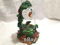 Très Rare! Winnie L'ourson Et Ses Amis Double Musical Snowglobe Tree Disney Htf