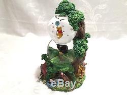 Très Rare! Winnie L'ourson Et Ses Amis Double Musical Snowglobe Tree Disney Htf