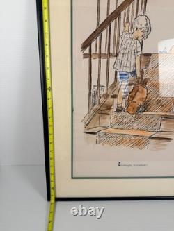 Trois classiques d'art vintage encadrés de Walt Disney 26 X 20 Winnie l'ourson