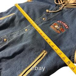 Veste Varsity en Denim à Capuche Eeyore Disney Vintage Années 90 Homme Grande Brodée