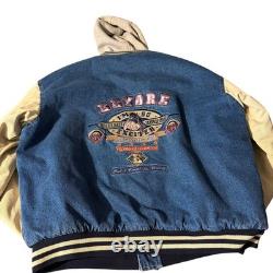 Veste Varsity en Denim à Capuche Eeyore Disney Vintage Années 90 Homme Grande Brodée