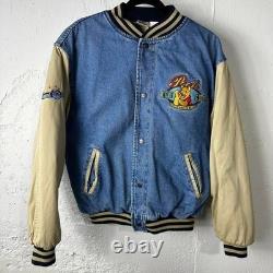 Veste bomber varsity en denim Winnie l’Ourson Disney vintage des années 90