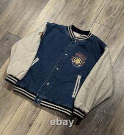 Veste varsity en denim vintage des années 90 Disney Winnie l'Ourson