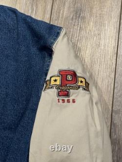 Veste varsity en denim vintage des années 90 Disney Winnie l'Ourson