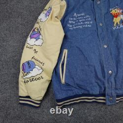 Veste varsity vintage Disney Winnie l’Ourson pour homme XL bleue 100 Acre Hunny