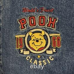 Veste varsity vintage Winnie l'Ourson bomber en denim Disney crew loyal et rare