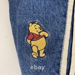 Veste varsity vintage Winnie l'Ourson bomber en denim Disney crew loyal et rare