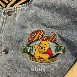 Veste vintage Winnie l'ourson des années 90 XXxtentacion Rap Denim Varsity Bomber taille Large