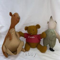 Vinatge Disney Agnes Bush Winnie Le Pooh Kanga Pooh Ours Et Porcelet Set Of 3