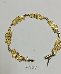 Vintage 10k Solid Yellow Gold Winnie The Pooh Bracelet (6 Pouces)