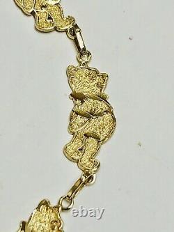 Vintage 10k Solid Yellow Gold Winnie The Pooh Bracelet (6 Pouces)