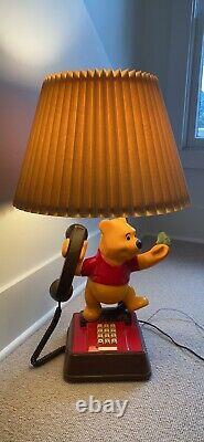 Vintage 1964 Disney Winnie Le Pooh Lampe Téléphone Avec L'ombre Doucement Utilisé