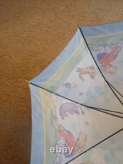 Vintage 1992 Disney Winnie l'Ourson Parapluie Manche en Bois Tigrou Porcinet Robin