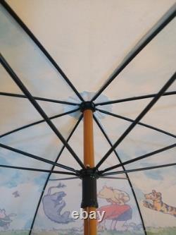Vintage 1992 Disney Winnie l'Ourson Parapluie Manche en Bois Tigrou Porcinet Robin