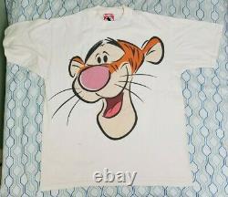 Vintage 90s Disney Tigger T-shirt Grand Visage Tout Sur Imprimer Winnie Le Pooh Grand