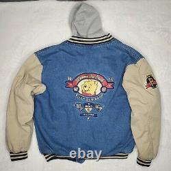 Vintage Disney Catalog Exclusive Winnie The Pooh Denim Varsity Jacket Medium