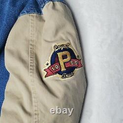 Vintage Disney Catalog Exclusive Winnie The Pooh Denim Varsity Jacket Medium