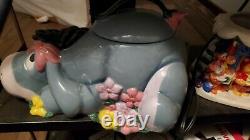 Vintage Disney Eeyore Lying Down Withflowers Cookie Jar Winnie La Pooh