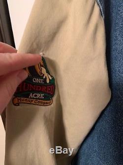 Vintage Disney Store Winnie L'ourson Varsity Denim Jacket Taille Mens Medium