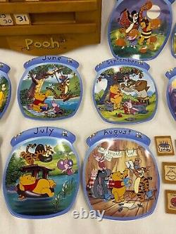Vintage Disney Winnie Le Calibre En Bois Pooh Avec Plaques