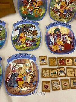 Vintage Disney Winnie Le Calibre En Bois Pooh Avec Plaques