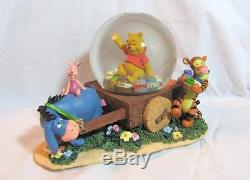 Vintage Disney Winnie Le Pooh Eeyore Wagon Musique Snow Globe Menthe Ultra-rare