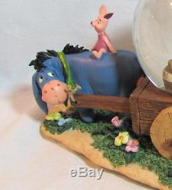 Vintage Disney Winnie Le Pooh Eeyore Wagon Musique Snow Globe Menthe Ultra-rare