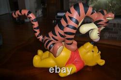 Vintage Disney Winnie Le Pooh & Tigger Grande Figurine À La Retraite